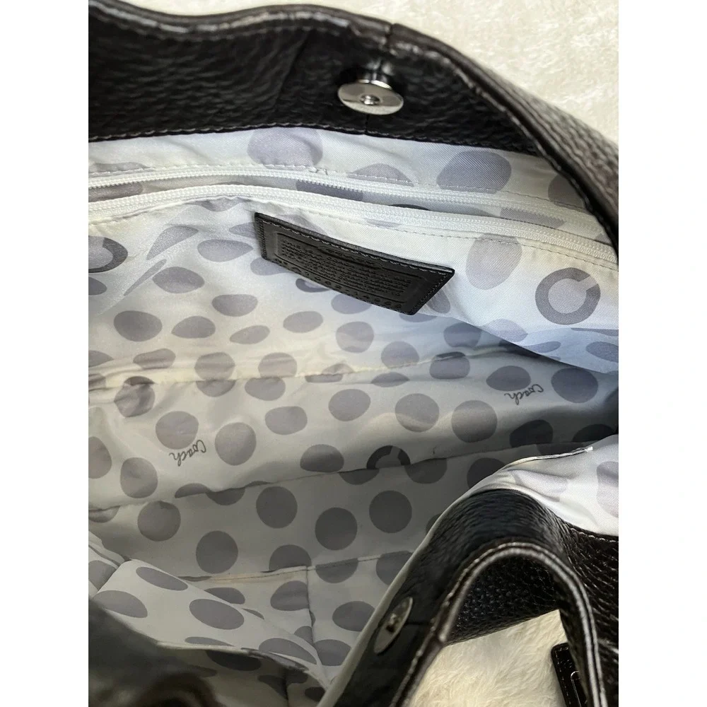 Coach Julia Pebbled Leather Hobo 14968 Dark Brown Looks Black In Low Light
